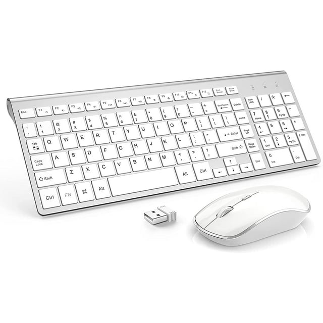 Wireless Keyboard and Mouse, USB Slim Wireless Keyboard Mouse with Numeric Keypad Compatible