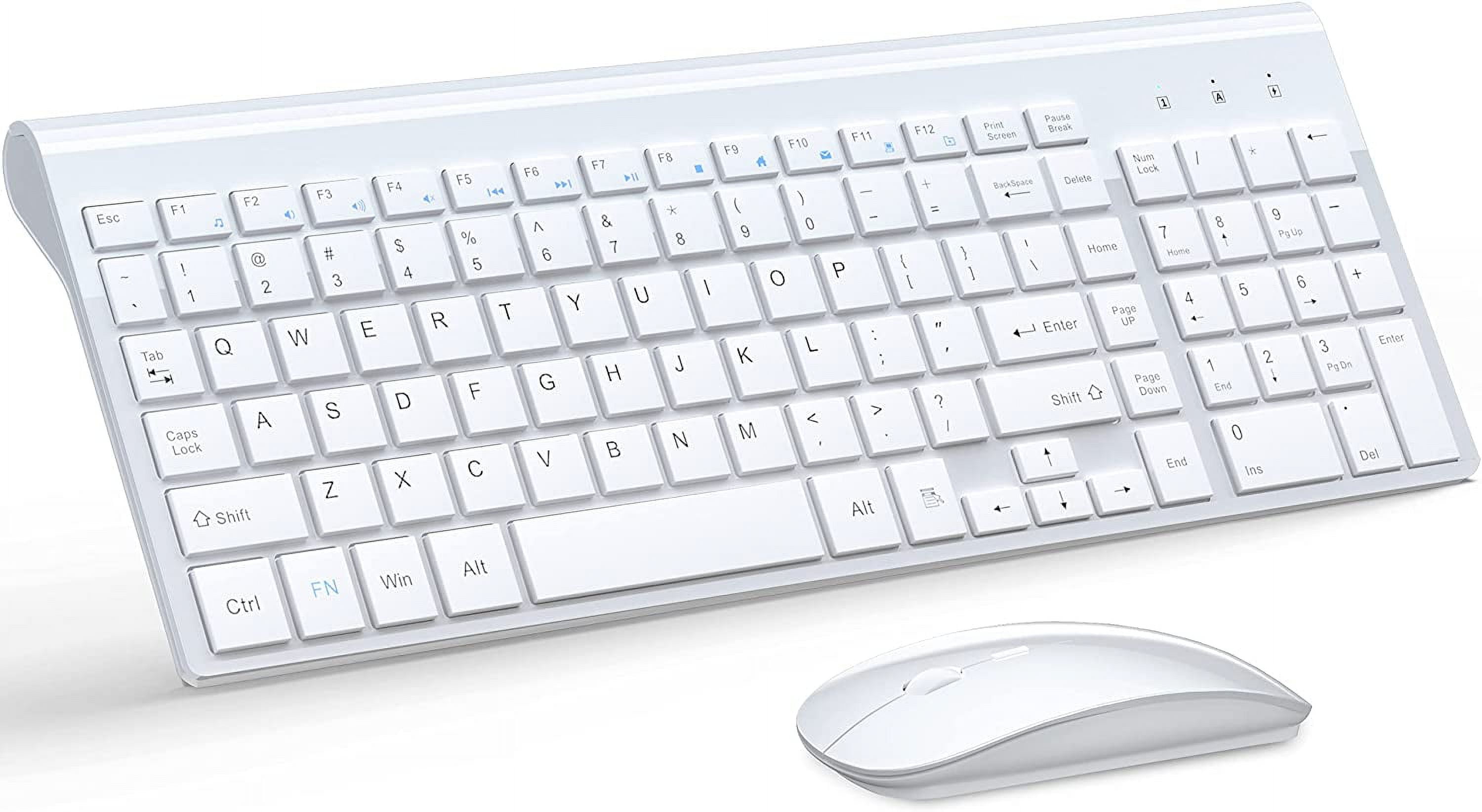 Wireless Keyboard and Mouse Ultra Slim Combo, 2.4G Silent Compact USB ...