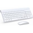 thumbnail image 1 of Wireless Keyboard and Mouse Ultra Slim Combo, 2.4G Silent Compact USB 2400DPI Mouse and Scissor Switch Keyboard Set with Cover, Batteries Included, for PC/Laptop/Windows/Mac - White, 1 of 4