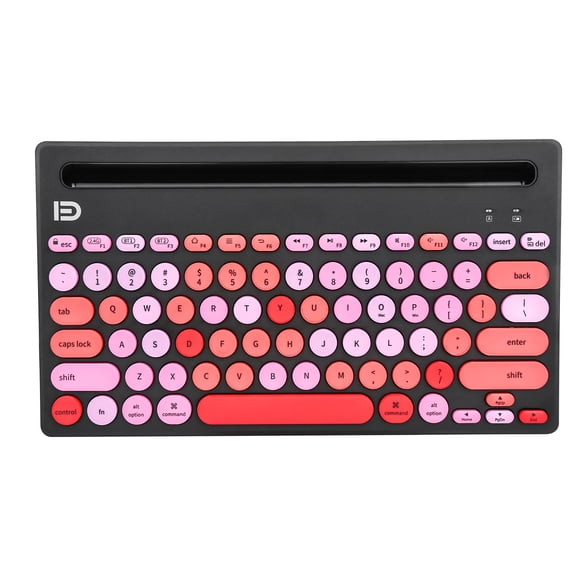 Wireless Keyboard Multi-Device, Bluetooth and 2.4G Dual Mode, Switch to 3 Devices for Cellphone, Tablet, PC, Smart TV, iOS Android Windows, Black Pink