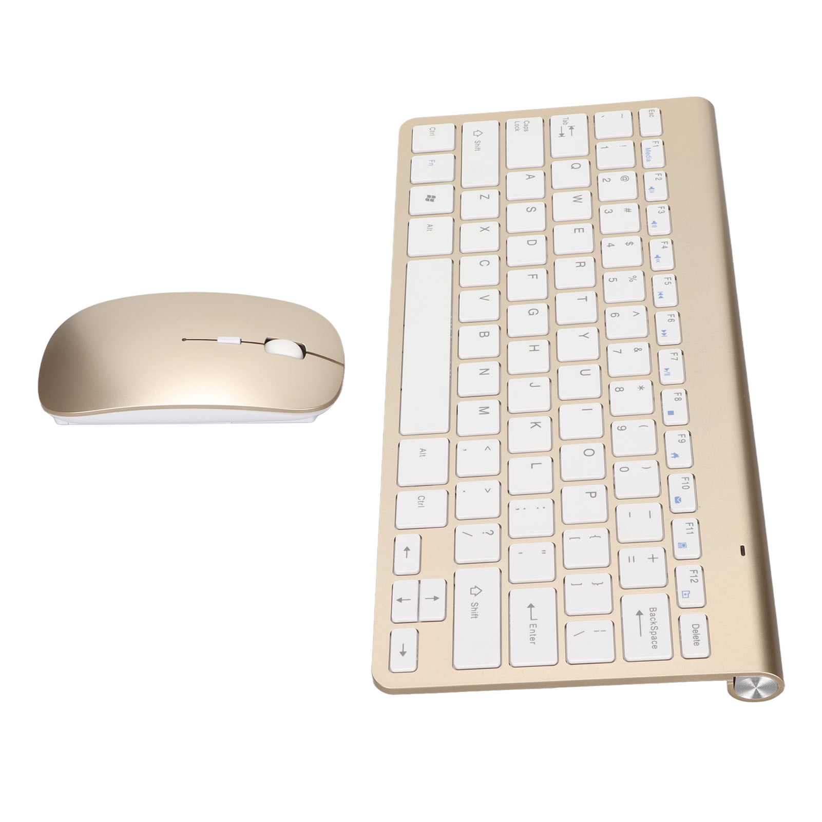 Wireless Keyboard, Mute Button Keyboard Mouse Set For Office Gold