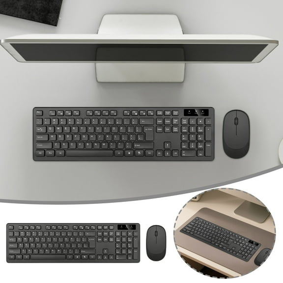 Wireless Keyboard and Combo with Ergonomic Design for Quiet Typing and 24 USB Connectivity Compatible with Windows OS