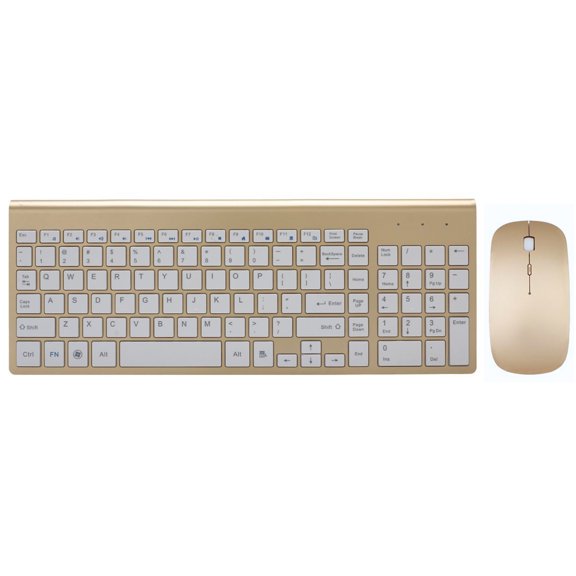 Wireless Keyboard and Mouse Combo 2.4G Ultra Slim Compact Full Size Quiet Scissor Switch Keyboard and Mice for Windows Laptop PC
