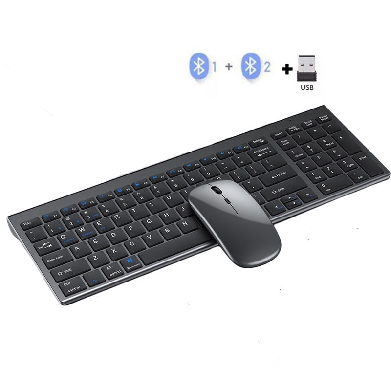 Wireless Keyboard and Mouse Combo Bluetooth Rechargeable Full Size