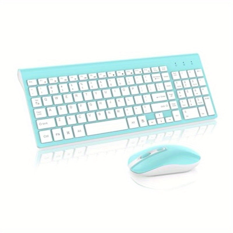 Wireless Keyboard and Mouse Combo, Compact 2.4G Full-Size Set - Ultra ...