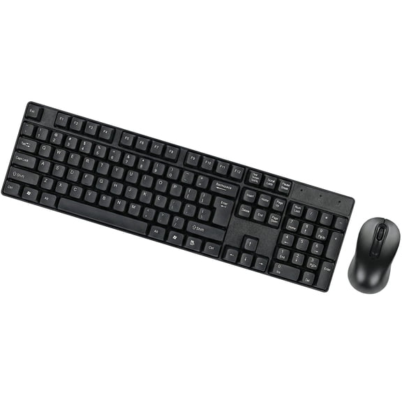 SANPTENT Wireless Keyboard and Mouse Combo, 104 Full Size Keyboard, 2.4GHz Portable for Windows, Mac Os, Desktop, PC, Laptop, Black