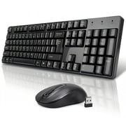 SANPTENT Wireless Keyboard and Mouse Combo, 104 Full Size Keyboard, 2.4GHz Portable for Windows, Mac Os, Desktop, PC, Laptop, Black