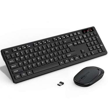 CshidWorld Wireless Keyboard and Mouse Combo - Ergonomic Silent Design, 12 Shortcut Keys, 2.4GHz Full-Sized for Windows/Mac/PC/Laptop, Black