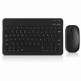 thumbnail image 1 of Wireless Keyboard and Mouse Combo, Rechargeable Compact Keyboard with Quiet Keys and Ergonomic Mouse for Tablet, Laptop and Smartphone, Black, 1 of 6