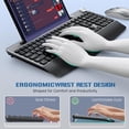 thumbnail image 1 of Wireless Keyboard and Mouse, Ergonomic Wireless Keyboard with Wrist Rest and Phone Holder, Quiet Computer Mouse for Mac PC Laptop-Black Grey, 1 of 4