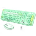 thumbnail image 1 of Wireless Keyboard and Mouse, Full-Size Cute Colorful Keyboard and Mouse Retro Typewriter Ergonomic Keyboard soft  keyboard computer keyboard, 1 of 7