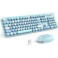 thumbnail image 1 of Wireless Keyboard and Mouse Set, Retro Full Size Typewriter Keyboard with Number Pad and Sport Car Mouse, 1 of 5