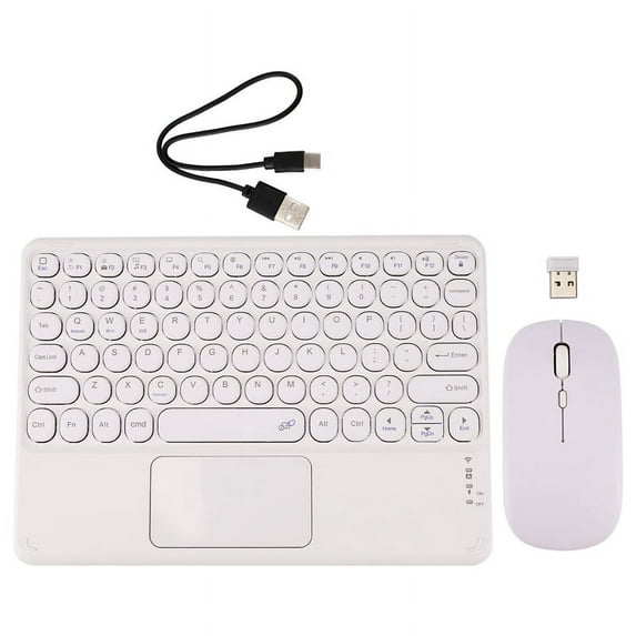 Wireless Keyboard and Mouse Set with Round Keycaps and Touch Function for Mobile Phone y19827