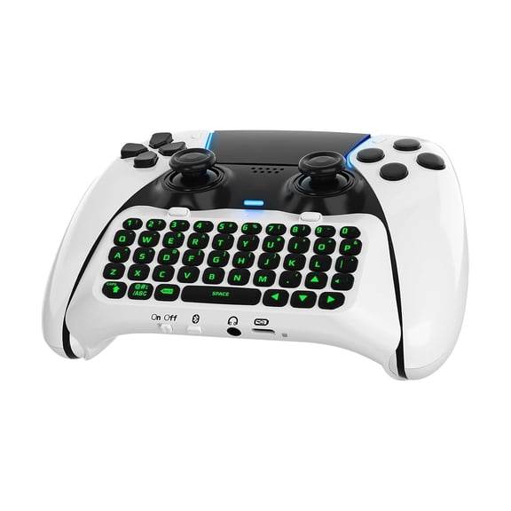 Wireless Keyboard for Ps5 Egde Controller Mini Backlight Keypad Chatpad Message Built-in 3.5mm Speaker Audio, Not for Ps5 Controller (White)