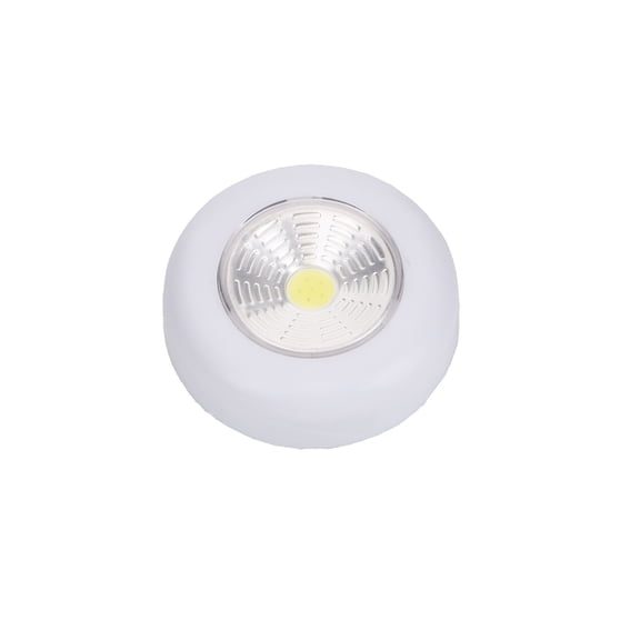 Wireless LED Disc Light for Under Cabinet Lighting, Portable Battery-Operated Stick-On Light for Kitchen, Closet, and Stairs in White