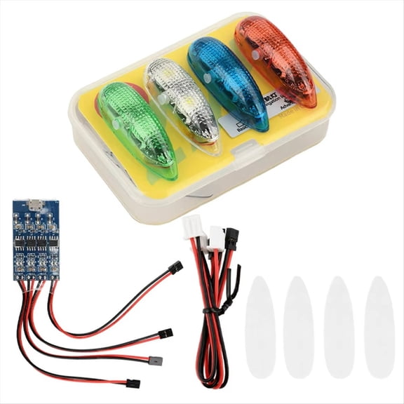 Wireless LED Navigation Light Module for RC Aircraft Drones Night Flight Safety Flash Light for Fixed Wing FPV Drone Toy,1set x Navigation Light Module
