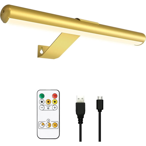 Wireless LED Picture Light with Remote,Rechargeable Battery Painting Light for Display Art Work,300Lumens Brightness Adjustable Highlight Picture Painting Arts Dartboard with Metal Body