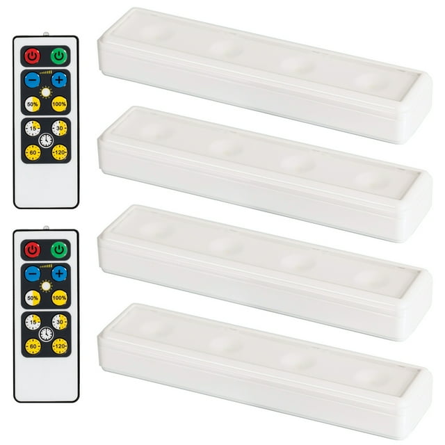 Wireless LED Under Light 4 Pack with 2 Remote Controls