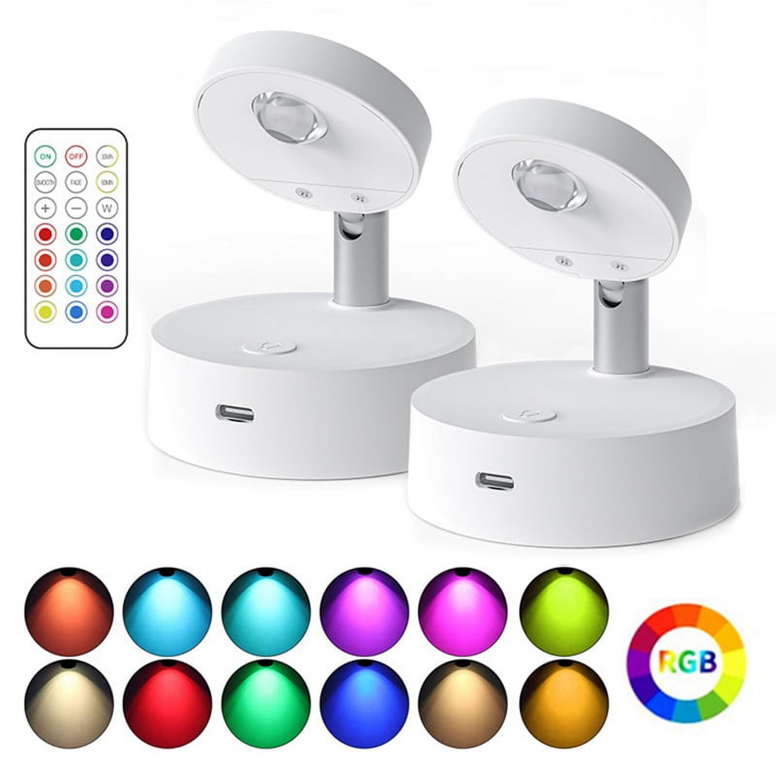 Wireless LED Wall Spotlight Remote Control Rechargeable Closet ...