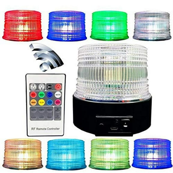 Wireless LED lights Emergency Strobe Light Magnetic Flashing Warning,8 color Led Magnetic Warning Beacon, Truck Car Vehicle Emergency Hazard High Power Beacon Caution Warning