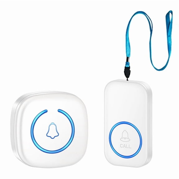 Wireless Lanyard Button Call Pager Emergency SOS Pager Emergency Call Button for Kids Elderly Call System White US Plug