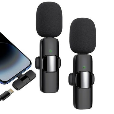 Wireless Lapel Microphone for iPhone iPad, 2 in 1 Professional Wireless Lavalier Microphone, Noise Reduction Plug-Play Mini Lav Lapel Mic with Clip for Video Recording Live Stream Vlog YouTube
