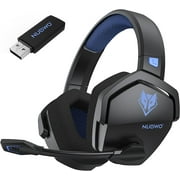 Wireless Laptop Headset with Mic for Gaming / Work from Home - Bluetooth Cordless G06 Headphone with Stereo Sound, 100 Hr Playtime, Compatible with Android,iOS,PC,PS4,PS5, Black with Blue