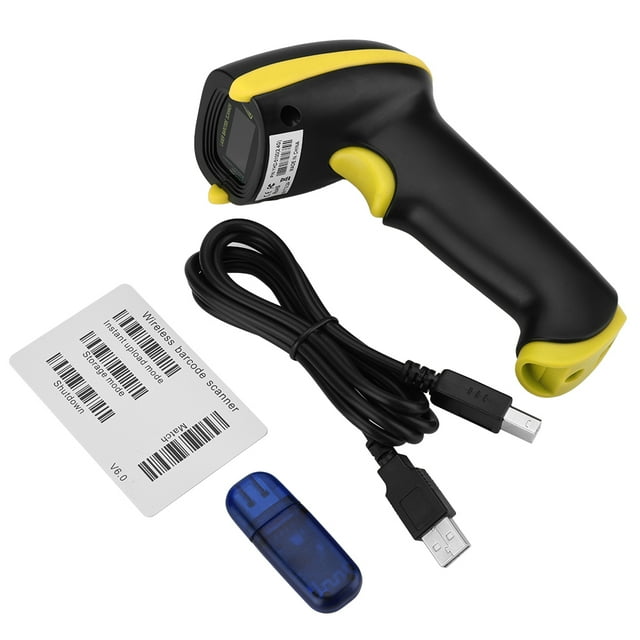 Wireless Laser Barcode Scanner for iOS Android Windows - Yellow
