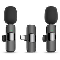 Wireless Lavalier Lapel Microphone for iPhone 15 Series/Android/Laptop - Bluetooth Mini Phone Microphones for Video Recording - 2 Clip on Mics with USB C Interface for Tiktok YouTube Vlog