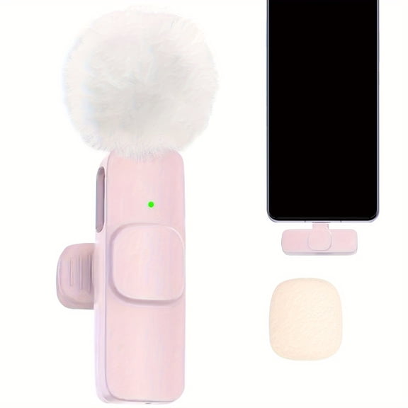 Wireless Lavalier Mic for iPhone iPad Android - USB-C Plug & Play Noise Cancelling Mic, Rechargeable with Foam Cover for Streaming Interviews (Black)