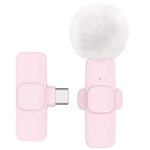 Wireless Lavalier Mic for iPhone iPad Android - USB-C Plug & Play Noise Cancelling Mic, Rechargeable with Foam Cover for Streaming Interviews (Black)