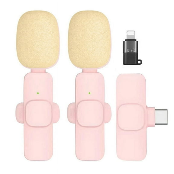 Wireless Lavalier Microphone 1 to 2 Noise Reduction Mini for Laptop Live Mobile Phone C