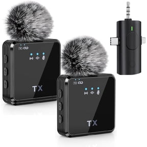 Wireless Lavalier Microphone 3 in 1 Mobile Phone Vlog Video Recording Interview Broadcasting for Android, iPhone and Camera