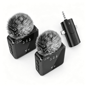 Wireless Lavalier Microphone 3 in 1 Mobile Phone Vlog Video Recording Interview Broadcasting for Android, iPhone and Camera