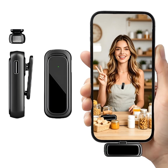 Wireless Lavalier Microphone for Android Phone, Mini Clip-On Mic with AI Noise Cancellation, Plug & Play 2.4GHz Mic for Vlogging, YouTube, TikTok, Podcast, Live Streaming
