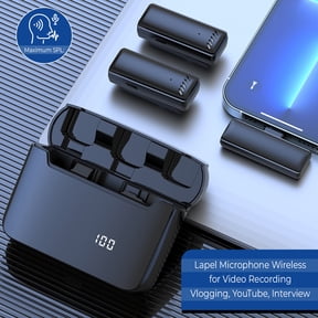 Wireless Lavalier Microphone with Charging Case, Professional Wireless Microphone for iPhone, 360 HD Surround Sound Capture, Perfect for YouTube TIK Tok Live Streaming Vlogging