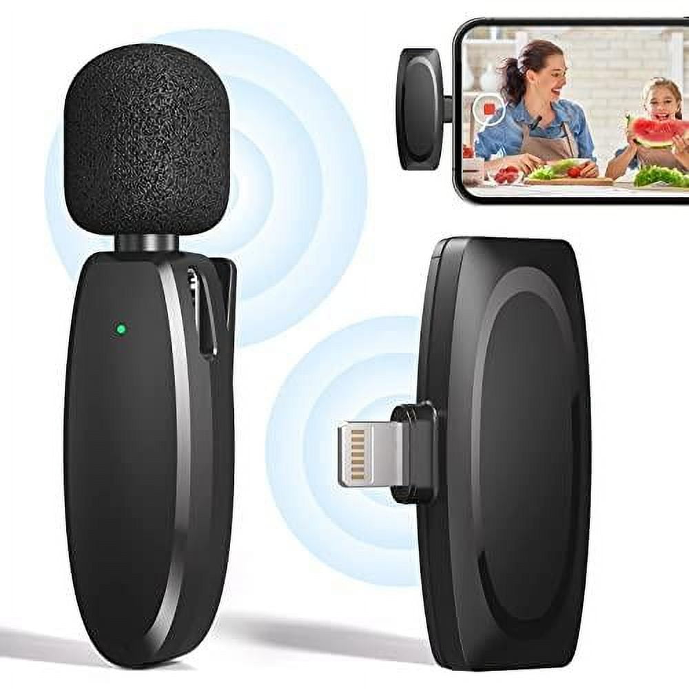 Aisizon Wireless Clip Mic, Wireless Lavalier Microphones, Lapel Clip-on  Microphone, for iPhone 15, Smartphone, Laptop, Video Recording, Tiktok