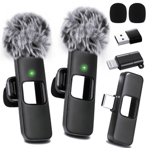 Micrófono de solapa inalámbrico con reducción de ruido para iPhone/iPad/Android, plug and play para grabación de video, entrevistas, podcasts, YouTube, TikTok y vlogs