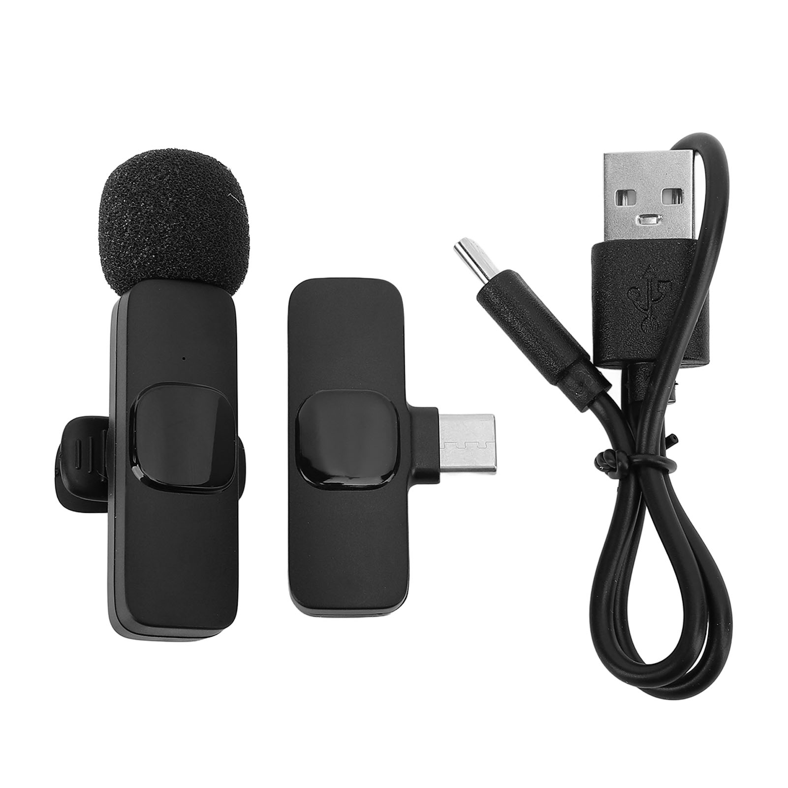 Wireless Lavalier Microphone Noise Reduction Plug and Play Bluetooth Clip On Mic for Recording