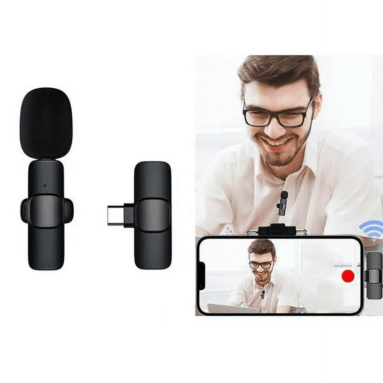 Wireless Lavalier Microphone for Phone(USB-C), Wireless Microphone for Video Recording, Live Stream, Vlog, Noise Reduction & Plug-Play(No Need App/