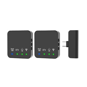 Wireless Lavalier Microphone Portable Audio Video Recording Mini Mic for Android Phone Outdoor Live Broadcast K Song Mic,2 x Lavalier Microphone 1 x Receiver 1 x USB Cable,Black
