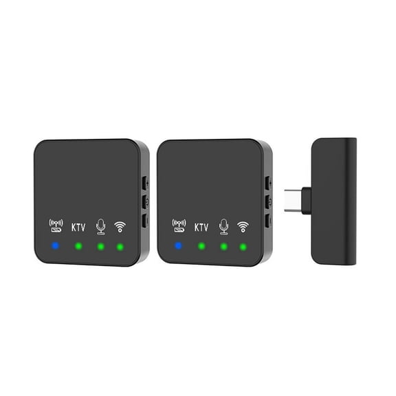Wireless Lavalier Microphone Portable Audio Video Recording Mini Mic for Android Phone Outdoor Live Broadcast K Song Mic,2 x Lavalier Microphone 1 x Receiver 1 x USB Cable,Black