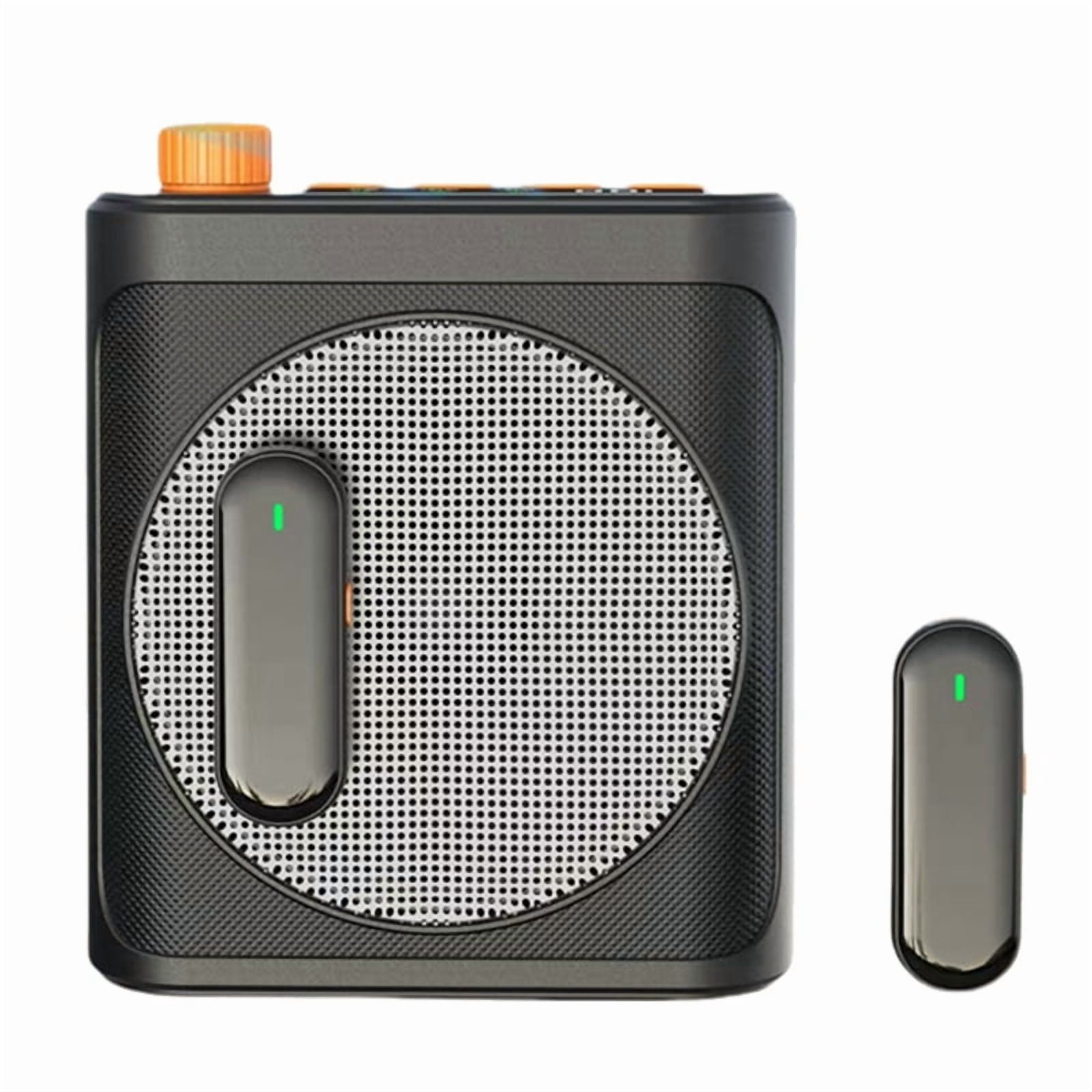Wireless Lavalier Microphone Portable Voice Amplifier with 2 Mic, Rechargeable Speaker for Classroom, Meetings, Speeches