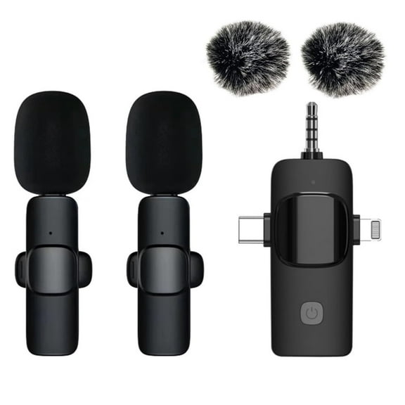 Wireless Lavalier Microphone,Professional Wireless Lavalier Lapel Mic,Portable Clip Mini Mic for Interview/Vlog/Livestream/Podcast/Teaching,Audio & Video for iPhone,Android/Pad/Camera/Laptop