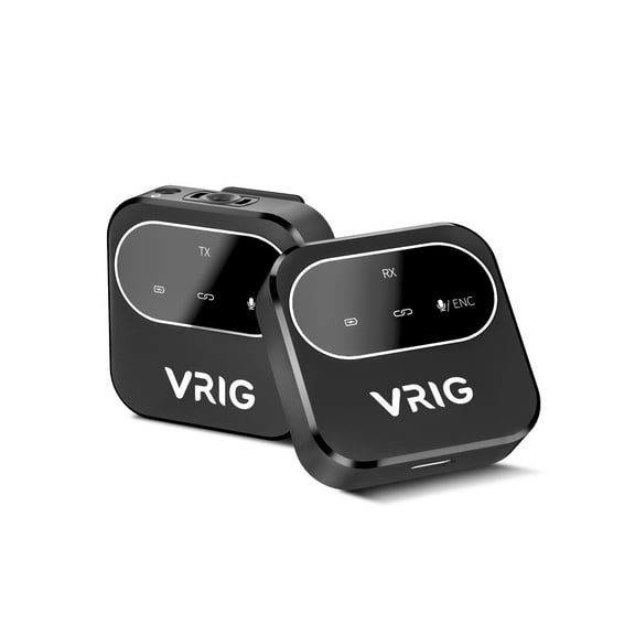 Wireless Lavalier Microphone System - Bigcan 2.4GHz Clip-On Mic with Receiver Transmitter, Compact Design for DSLR Cameras Smartphones Vlogging Live Teaching