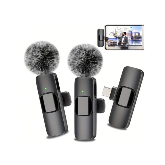 Wireless Lavalier Microphone for USB-C Phones, Clip-On Mini Mic, One-Button Recording, Plug-and-Play for Streaming, Vlogging & Interviews