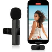 Wireless Lavalier Microphone for iPhone - Lapel Microphone Wireless Microphone with Clip Mini Lapel Mic for External Recording Video Recording