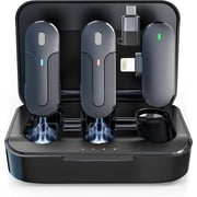 Wireless Lavalier Microphone for iPhone iPad Android with Charging Case,One Pairing Two Mic for Video Recording Podcast Microphone Live Equipment