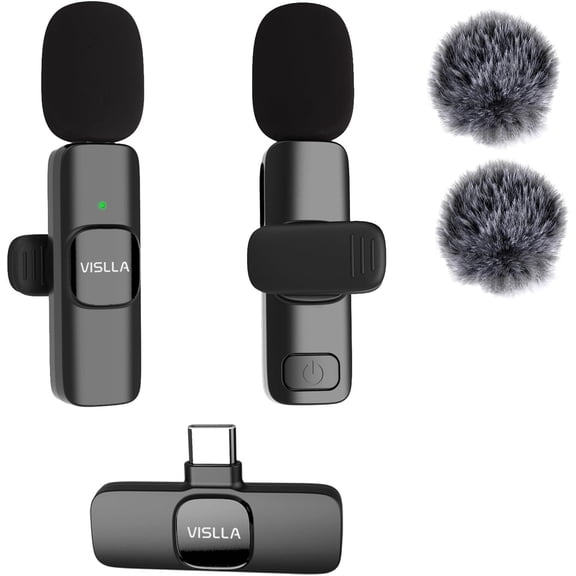 Wireless Lavalier Microphone for iPhone 15/16/17 Series, iPad and Android Devices, Noise Cancelling,Bluetooth Mini Lapel Microphone for Vlogging/YouTube/Live Streaming/Tiktok/Interview