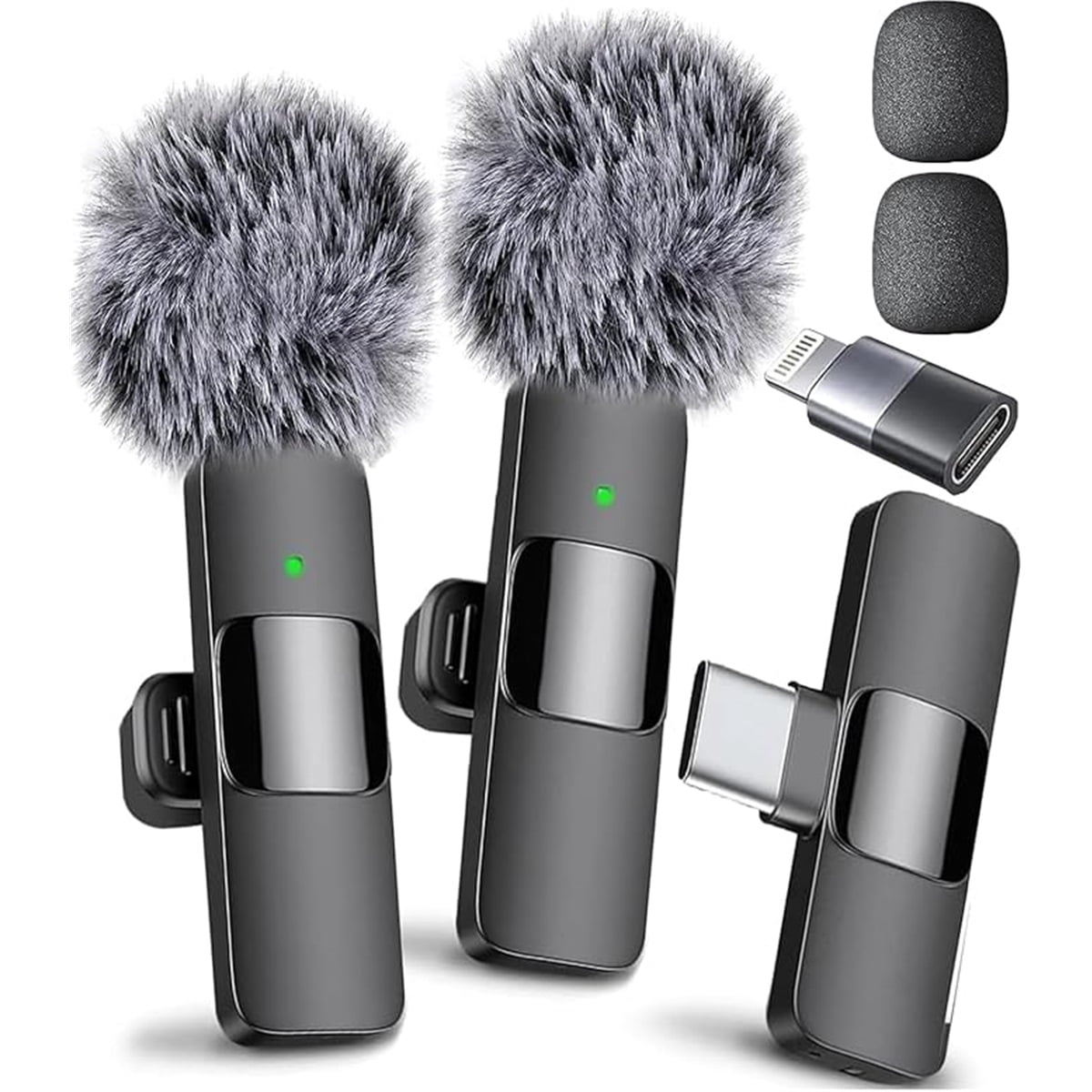 Wireless Lavalier Microphone for iPhone Android, Recording Clip-on Mini Mic for iPhone/for iPad Video Recording with Rotatable Clip&Denoise Recording, Portable Mic Set for Content Creators